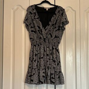 Michael Kors Black & White Patterned Dress